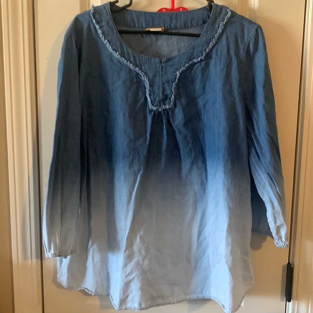 Ruby Rd. Blue Jean shirt size large